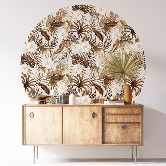 Round / Circle Wall Sticker - Botanical pattern