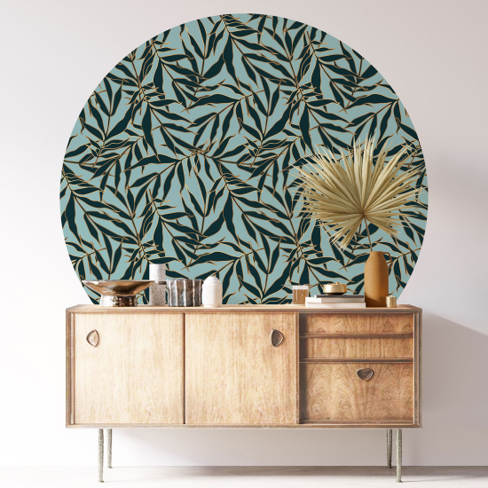 Round / Circle Wall Sticker - Botanical pattern