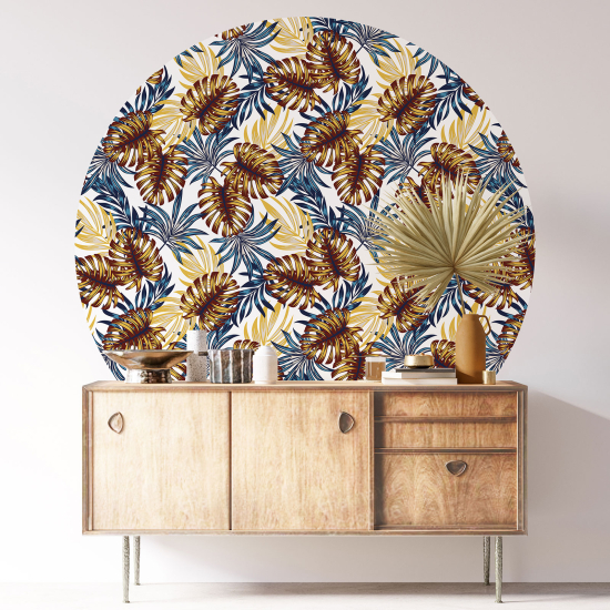 Round / Circle Wall Sticker - Botanical pattern