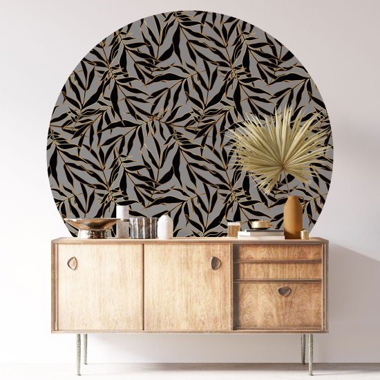 Round / Circle Wall Sticker - Botanical pattern