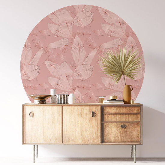 Round / Circle Wall Sticker - Botanical pattern