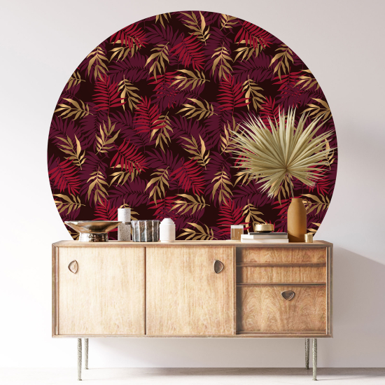 Round / Circle Wall Sticker - Botanical pattern