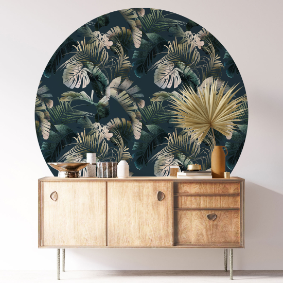 Round / Circle Wall Sticker - Botanical pattern