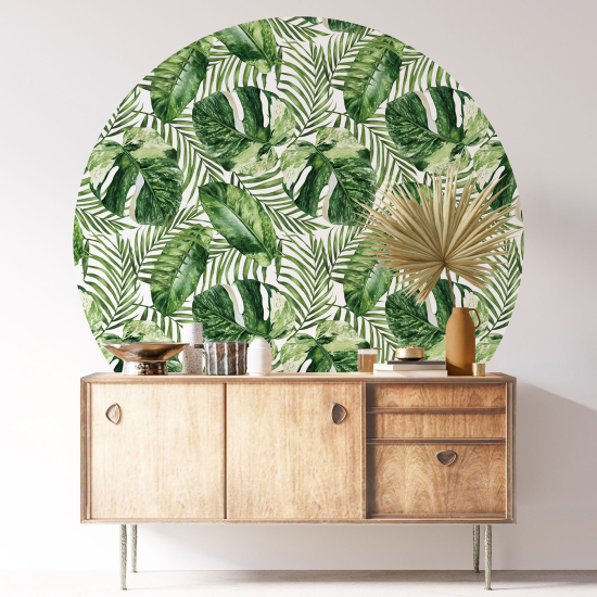 Round / Circle Wall Sticker - Botanical pattern