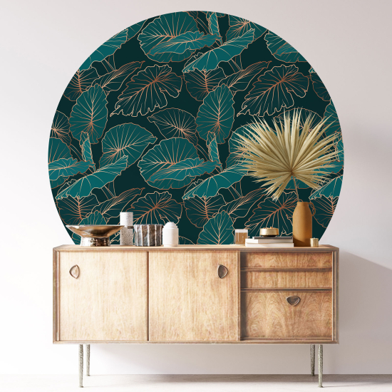 Round / Circle Wall Sticker - Botanical pattern