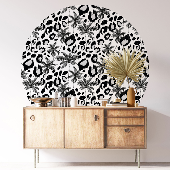 Round / Circle Wall Sticker - Botanical pattern