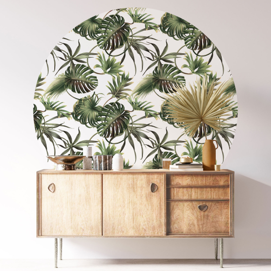 Round / Circle Wall Sticker - Botanical pattern