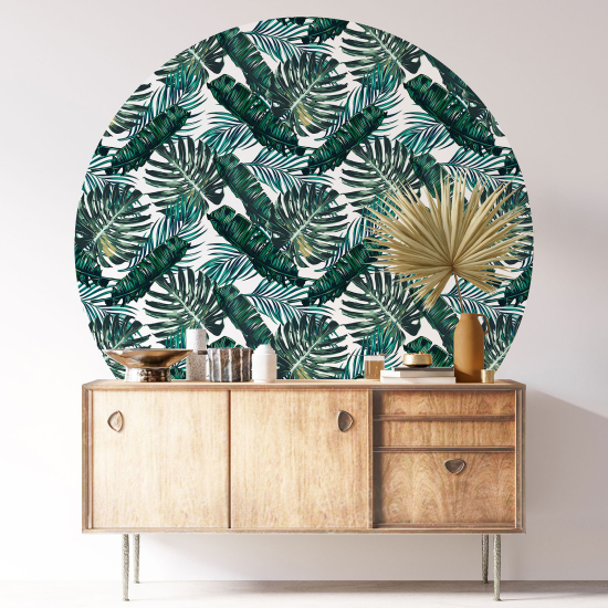 Round / Circle Wall Sticker - Botanical pattern