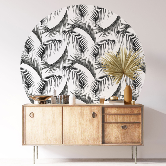 Round / Circle Wall Sticker - Botanical pattern