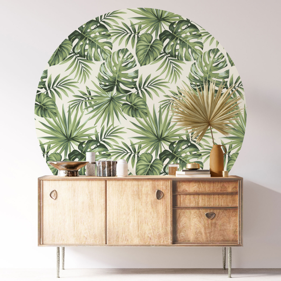 Round / Circle Wall Sticker - Botanical pattern