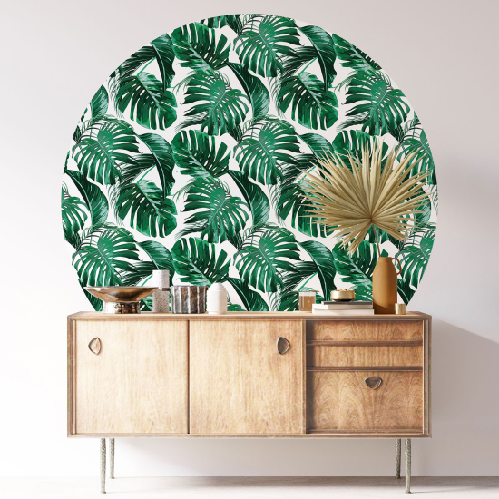 Round / Circle Wall Sticker - Botanical pattern