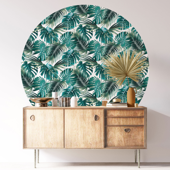 Round / Circle Wall Sticker - Botanical pattern