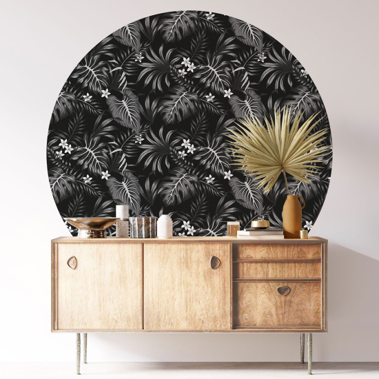 Round / Circle Wall Sticker - Botanical pattern