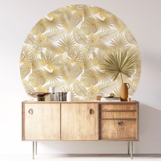 Round / Circle Wall Sticker - Botanical pattern