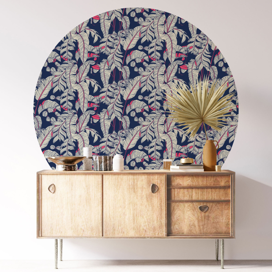 Round / Circle Wall Sticker - Botanical pattern