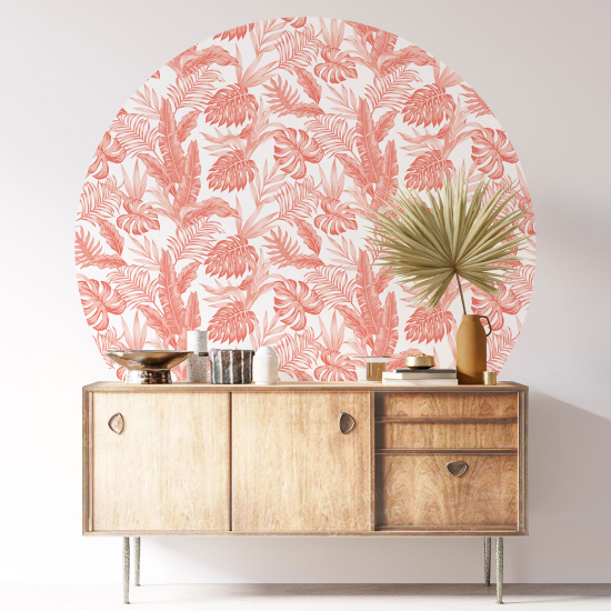 Round / Circle Wall Sticker - Botanical pattern