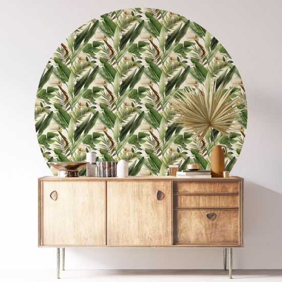 Round / Circle Wall Sticker - Botanical pattern