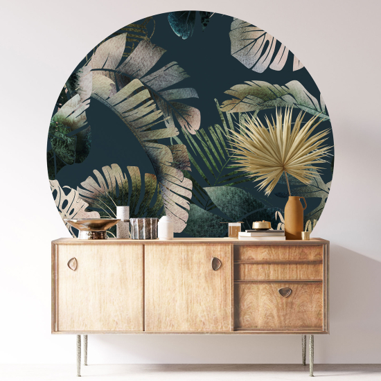 Round / Circle Wall Sticker - Botanical pattern