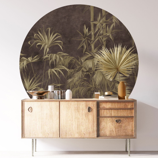 Round / Circle Wall Sticker - Botanical pattern