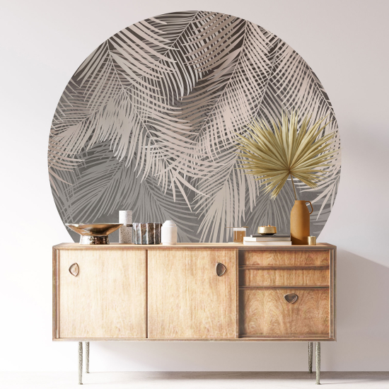 Round / Circle Wall Sticker - Botanical pattern