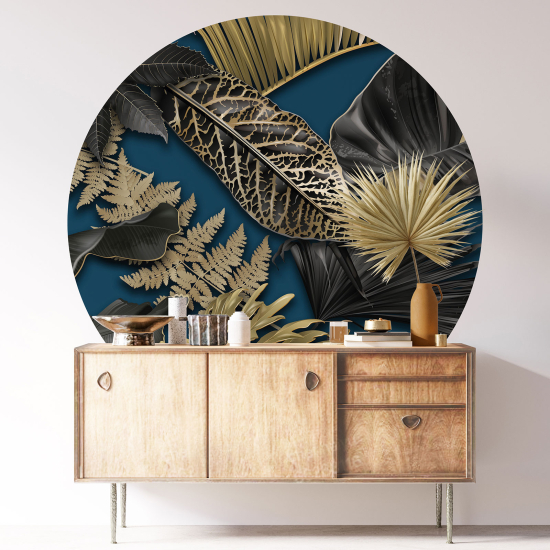 Round / Circle Wall Sticker - Botanical pattern