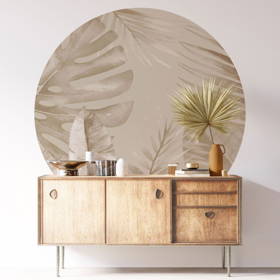 Round / Circle Wall Sticker - Botanical pattern