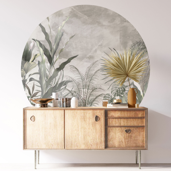 Round / Circle Wall Sticker - Botanical pattern