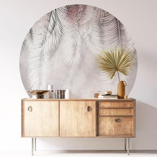 Round / Circle Wall Sticker - Botanical pattern