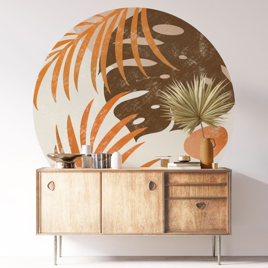 Round / Circle Wall Sticker - Botanical pattern