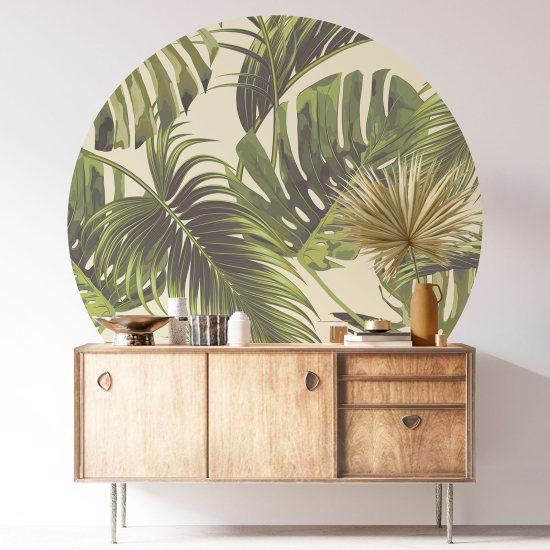 Round / Circle Wall Sticker - Botanical pattern