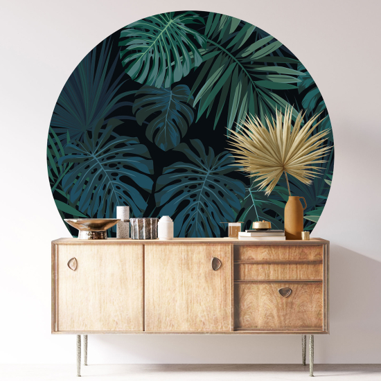 Round / Circle Wall Sticker - Botanical pattern