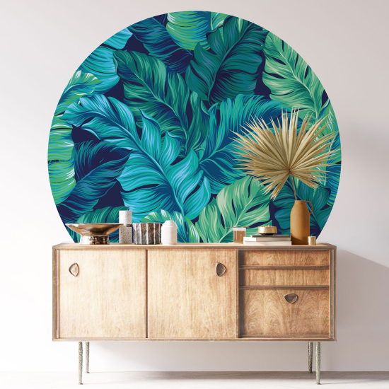 Round / Circle Wall Sticker - Botanical pattern