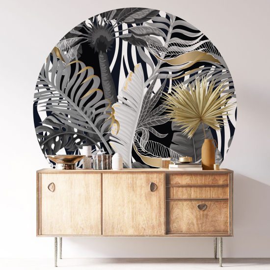 Round / Circle Wall Sticker - Botanical pattern