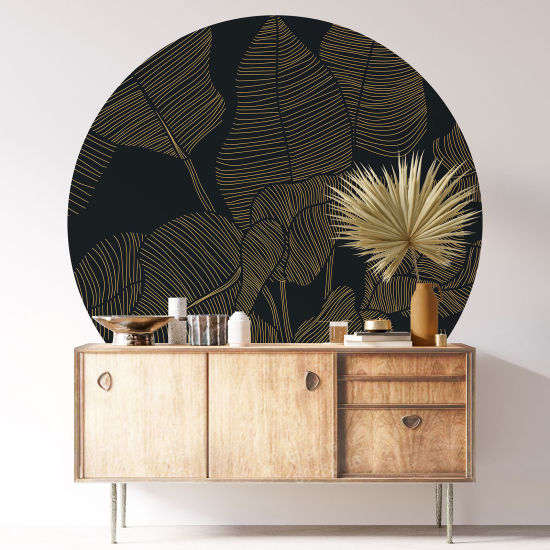 Round / Circle Wall Sticker - Botanical pattern