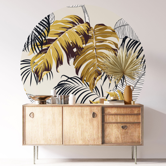 Round / Circle Wall Sticker - Botanical pattern