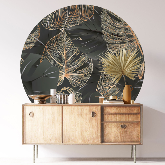 Round / Circle Wall Sticker - Botanical pattern