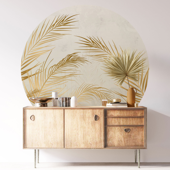 Round / Circle Wall Sticker - Botanical pattern