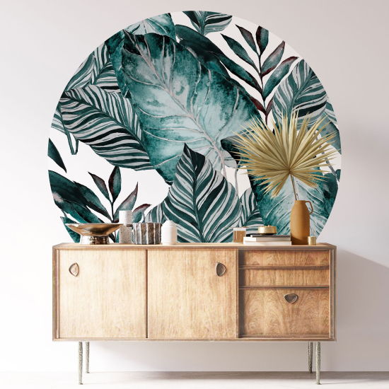 Round / Circle Wall Sticker - Botanical pattern