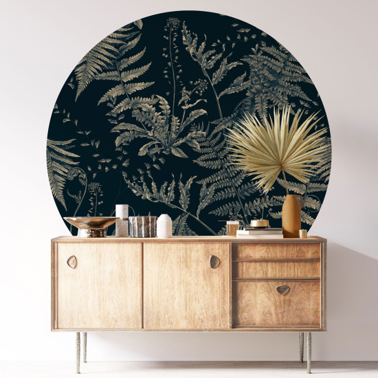 Round / Circle Wall Sticker - Botanical pattern