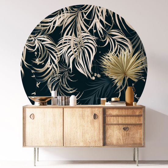 Round / Circle Wall Sticker - Botanical pattern