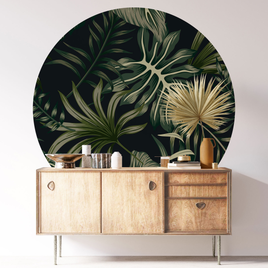 Round / Circle Wall Sticker - Botanical pattern