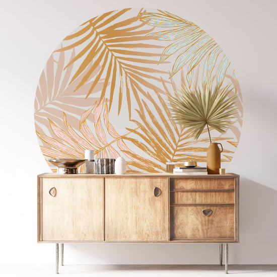 Round / Circle Wall Sticker - Botanical pattern