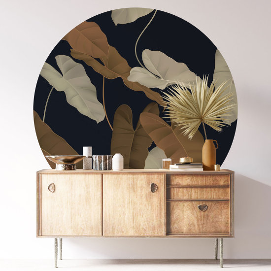 Round / Circle Wall Sticker - Botanical pattern