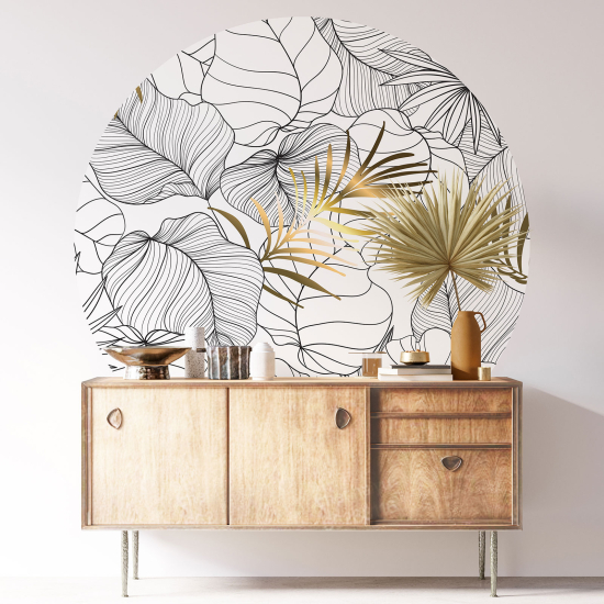 Round / Circle Wall Sticker - Botanical pattern