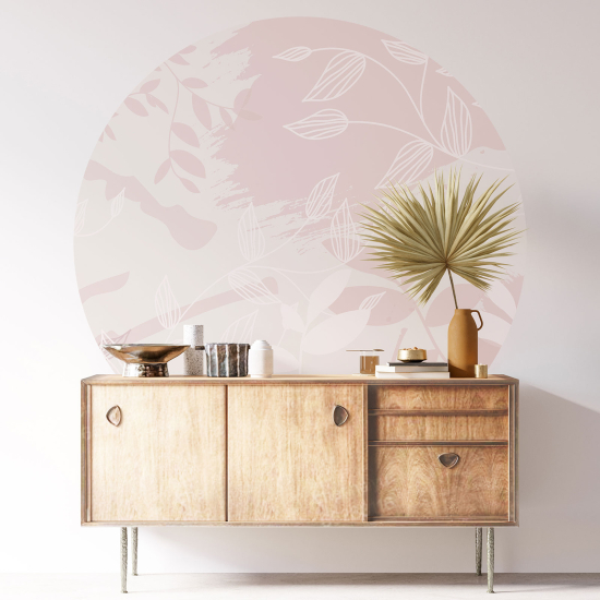 Round / Circle Wall Sticker - Botanical pattern