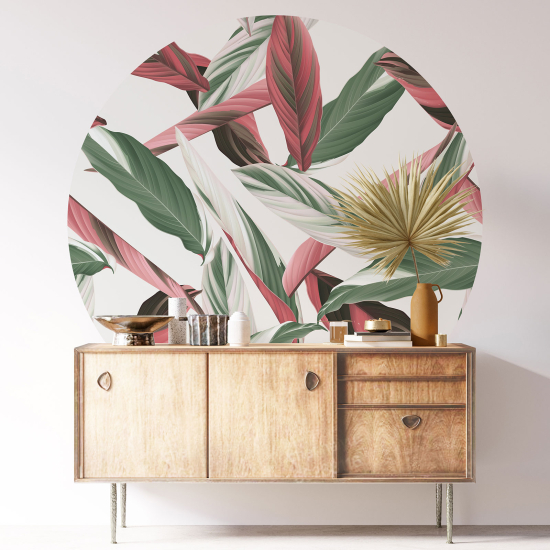 Round / Circle Wall Sticker - Botanical pattern