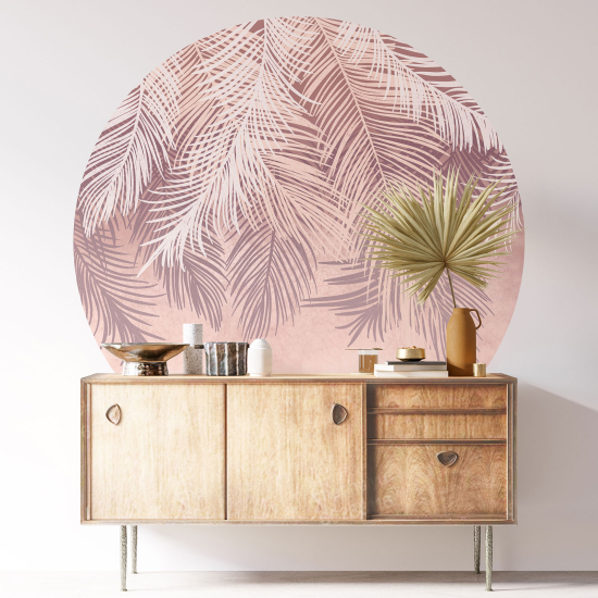 Round / Circle Wall Sticker - Botanical pattern