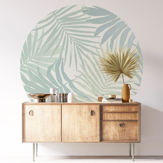 Round / Circle Wall Sticker - Botanical pattern