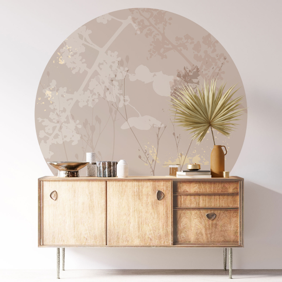 Round / Circle Wall Sticker - Botanical pattern