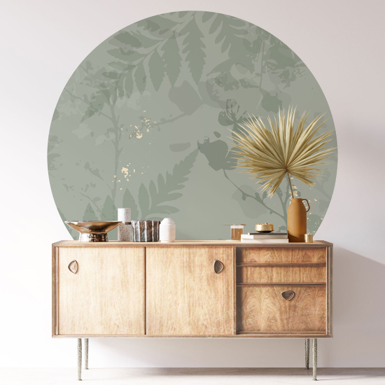 Round / Circle Wall Sticker - Botanical pattern